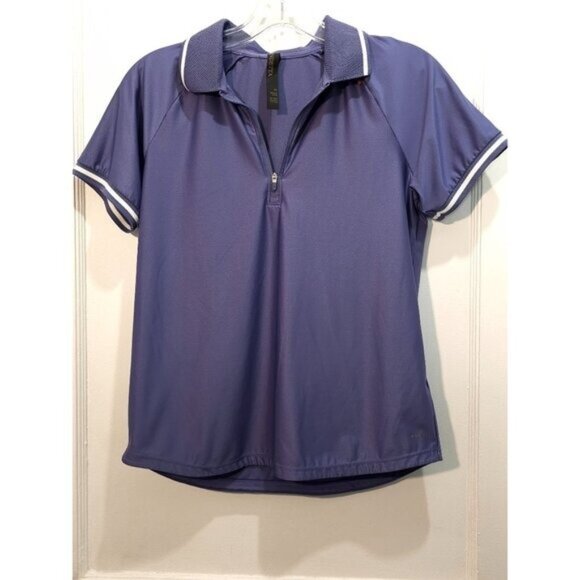 Mondetta Tops - Mondetta Women's Golf Shirt Collared Short Sleeve 1/4 Zipper - Plum Color